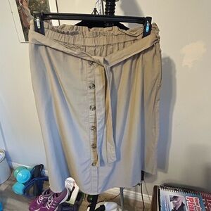 Joe Fresh Beige A-Line Button Front Skirt